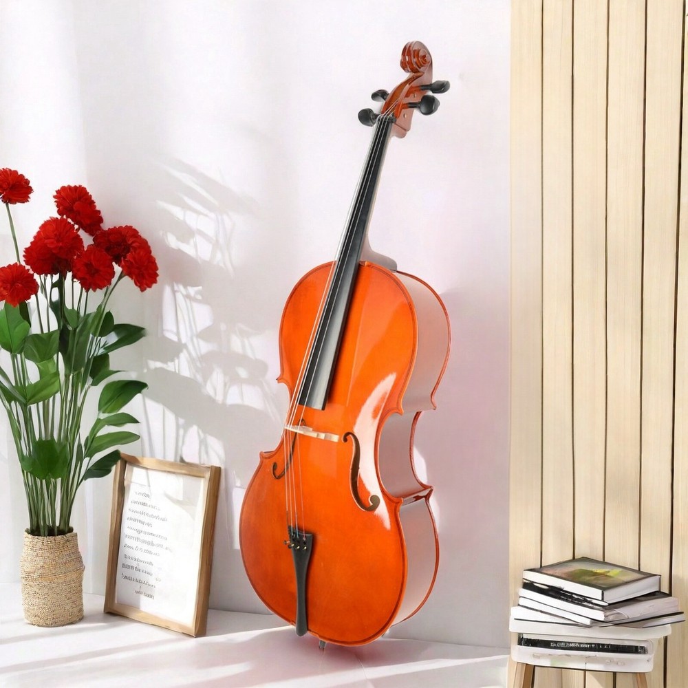 Natural Bright Surface 4/4 Full Size Acoustic Cello,Beginner Cello & Violoncello