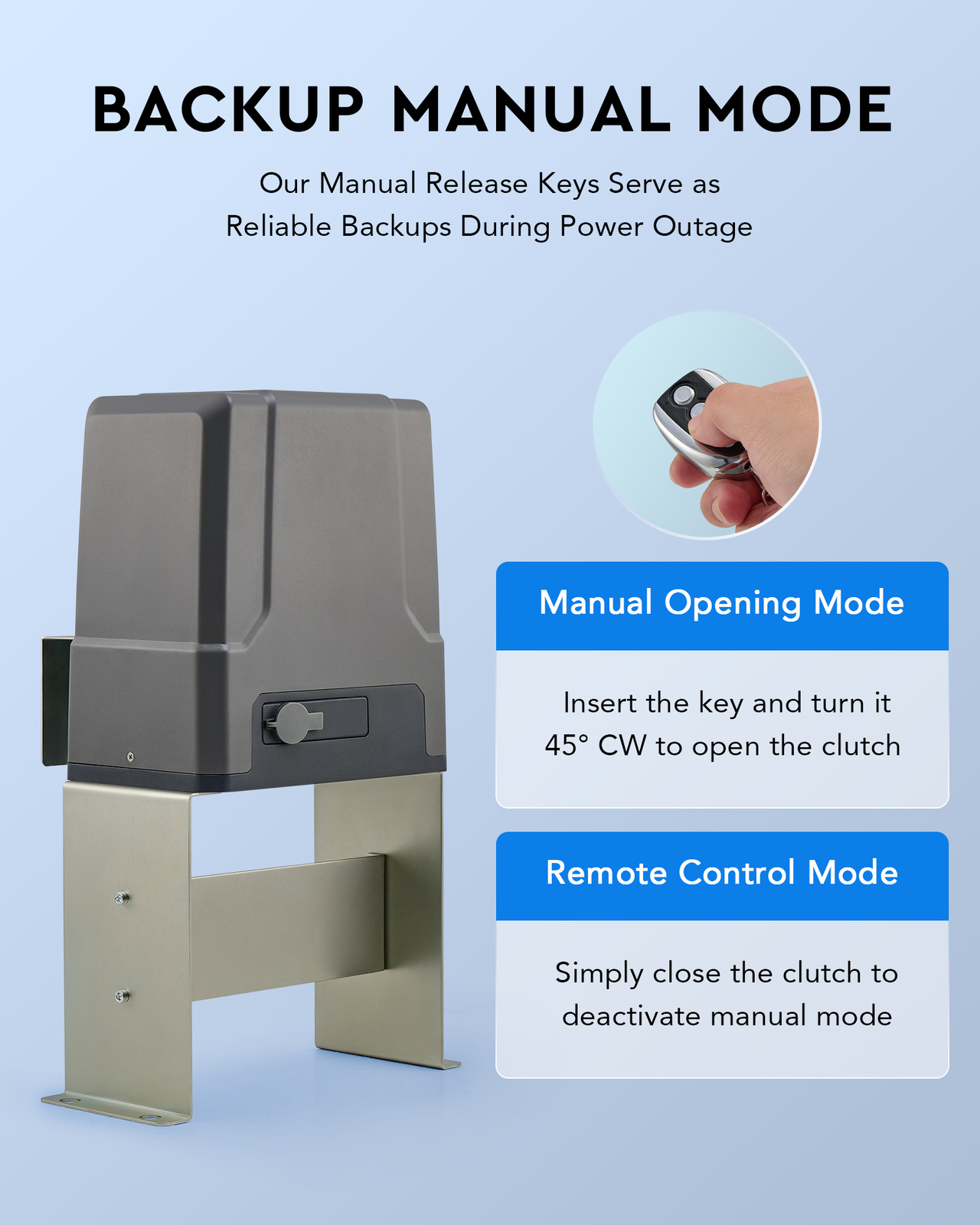 CO-Z Solar Sliding Gate Opener Kit Electric Gate Opener for 1800lb Home Gates