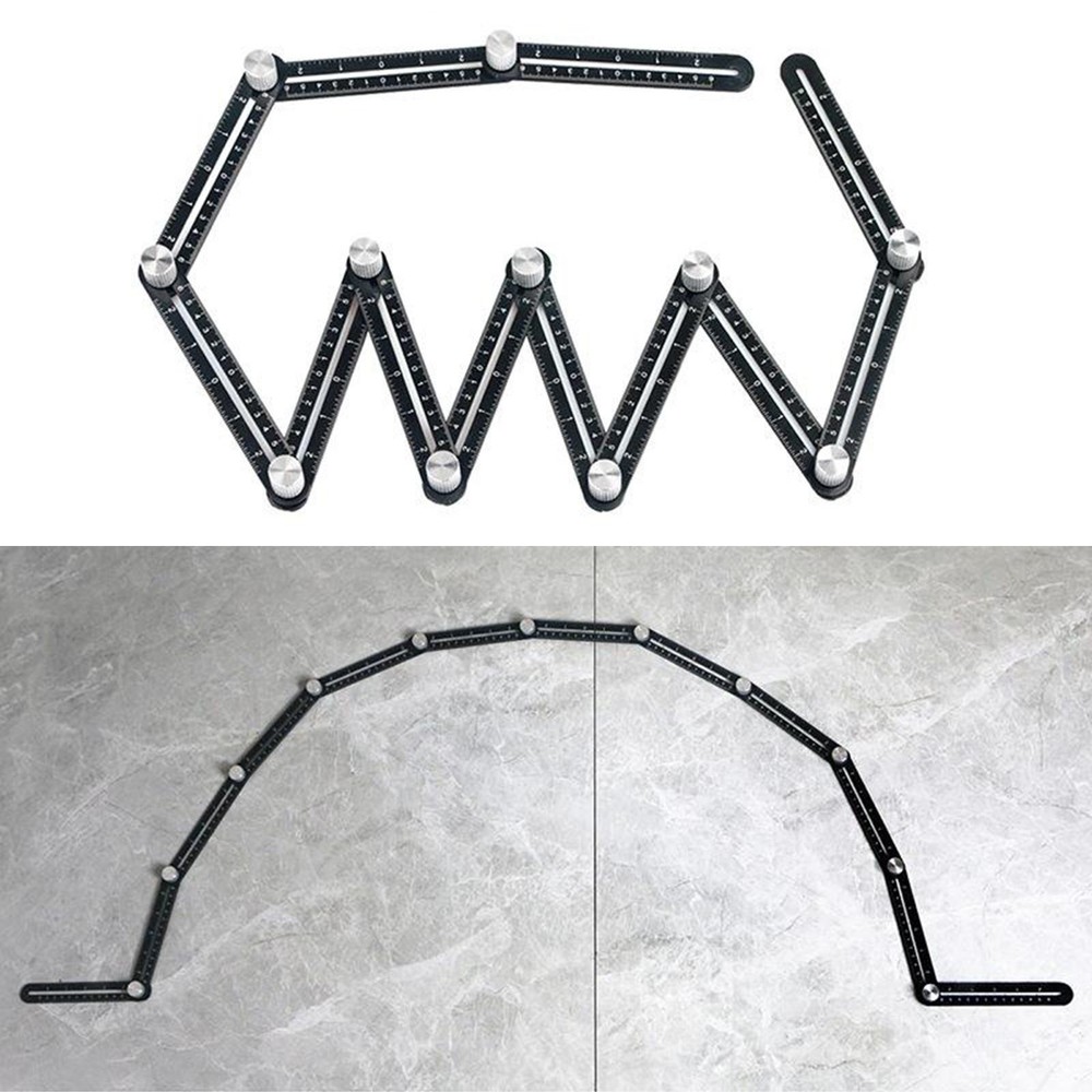 Multi Angle Measuring Ruler Angle Template Tool Aluminum Alloy Tile Measuring