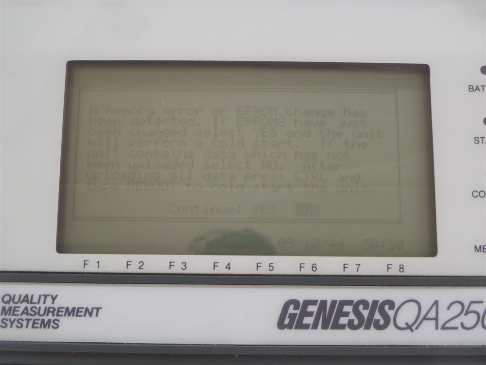 Genesis QA2500 Gage System Data Collector- EPROM Error