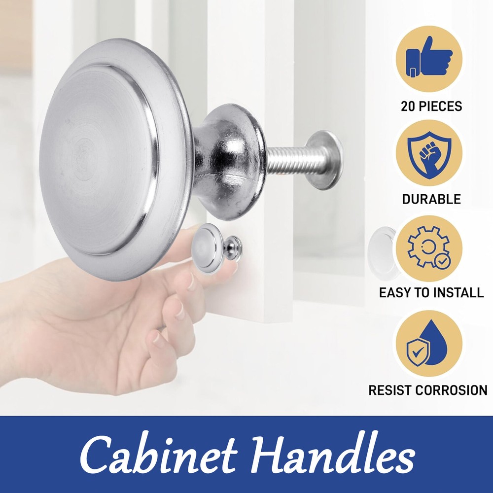 40 Pcs Door Knobs Hardware Cabinet Handles Cupboard Drawer Kitchen Pulls w/Screw
