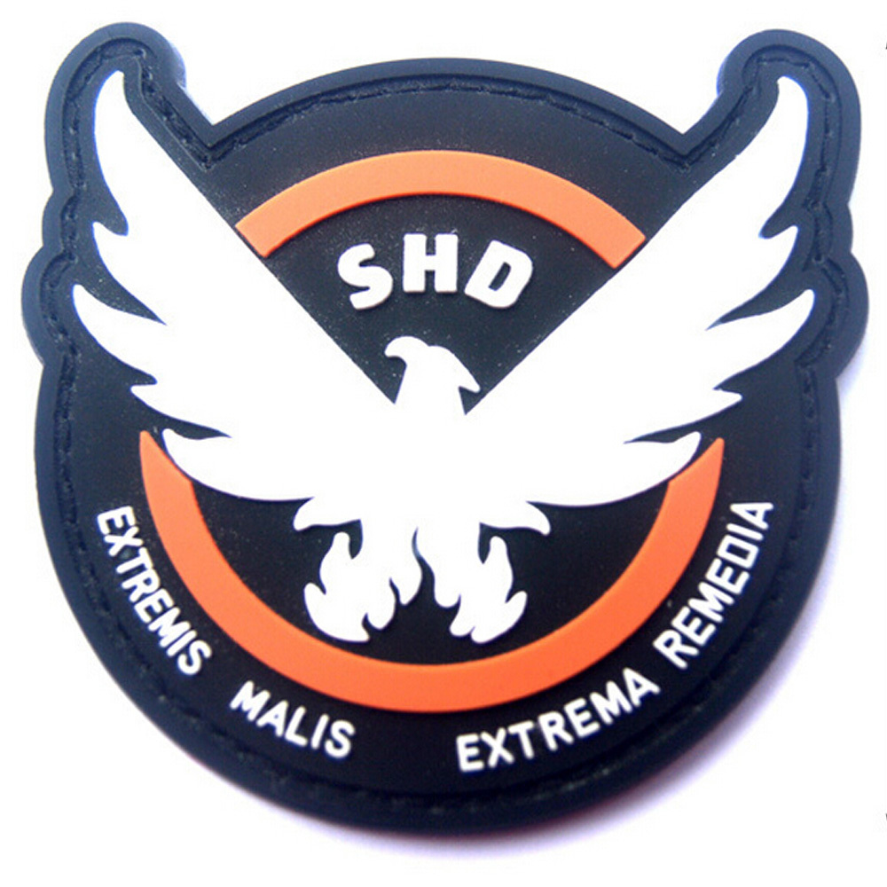 The Division Game SHD Large Round Logo 3D PVC Rubber Patch Hook & Loop Badge*k