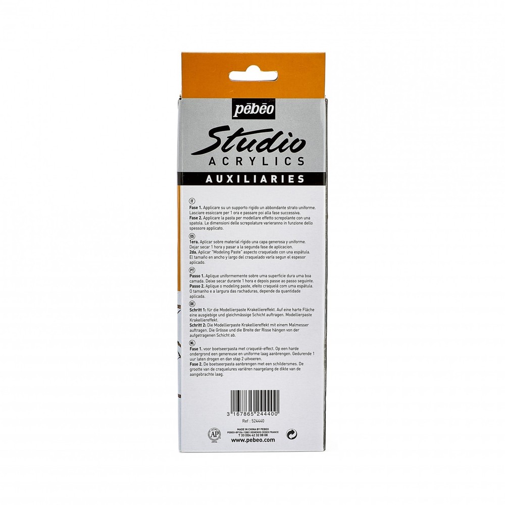 Pebeo Studio Acrylics Modeling Paste Crackling Weathered Effect Paint Medium Kit