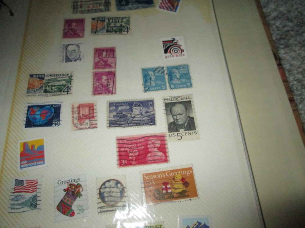 Stamp Collection VTG Stamps. 15 Binder Pages