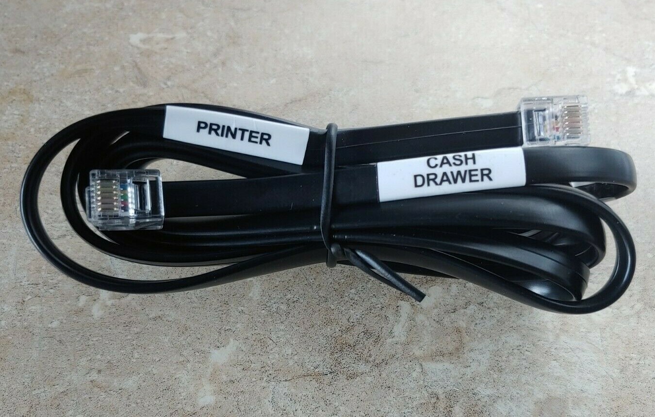 Star 37969530 S1YE1Y-72 Black RJ12 Printer to Cash Drawer Cable Replace 37964350