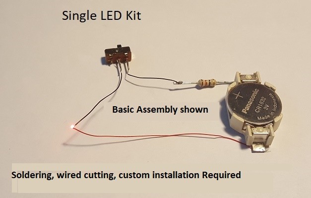 Single Caboose Marker Light Kit, Battery Operated LED, N/HO Scale