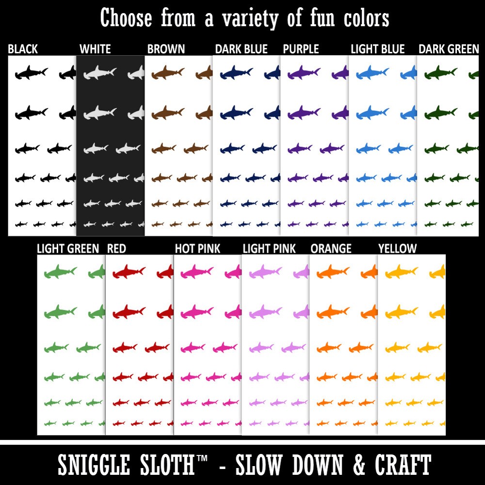 Hammerhead Shark Solid Temporary Tattoo Water Resistant Set