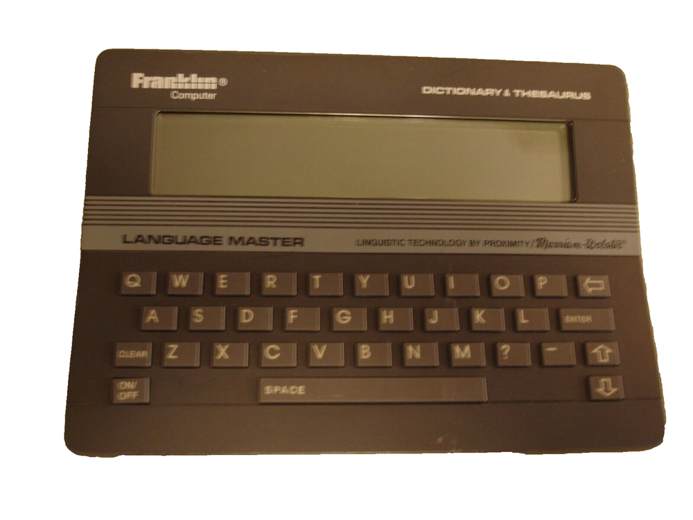 Franklin Language Master LM-2000 Dictionary Thesaurus w/ Manual 1987 EUC Tested