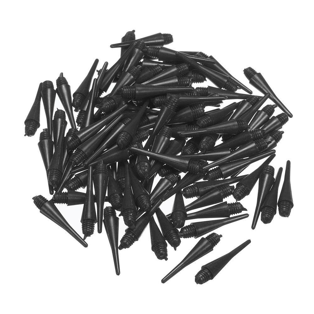 100Pcs Plastic Dart Tips,Game 2BA Thread Soft Darts Tips Replacements Black