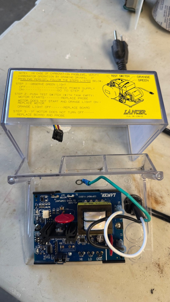 Lancer Turbo Carbonator control board and case (does not include float switch)