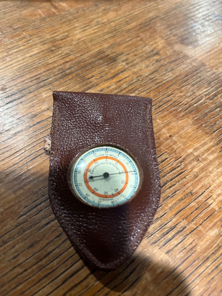 Map Measure OPISOMETER & COMPASS Leather Pouch - broken strap