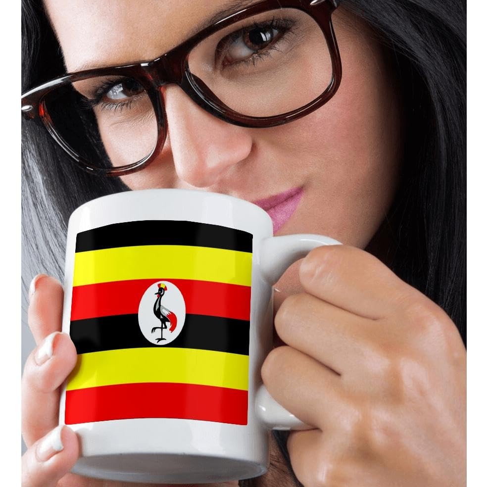 3dRose Uganda Flag Ceramic Mug, 11-Ounce