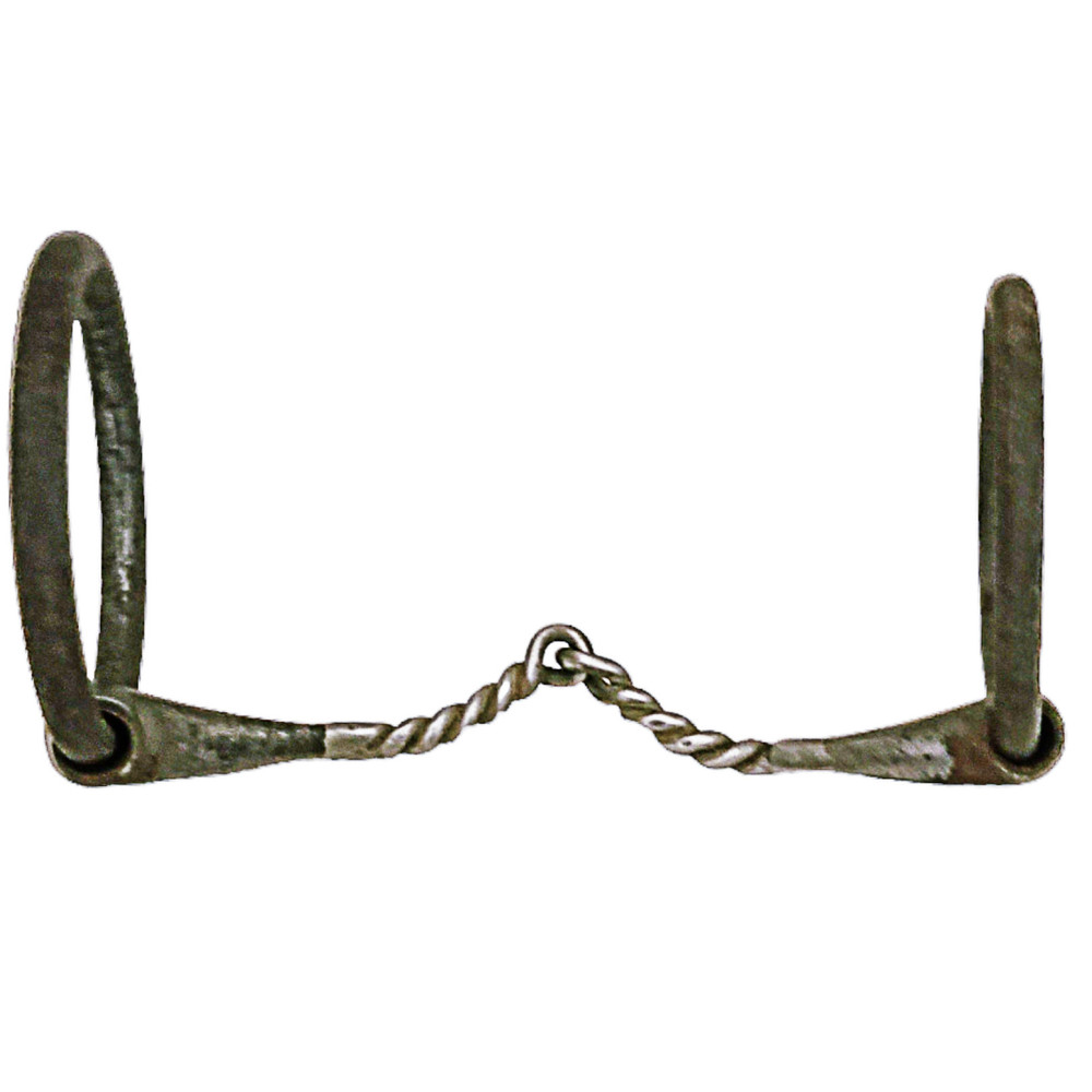 Unmarked Half Breed Twisted Wire Training Iron Loose Ring Snaffle Bit 5-1/2 wide