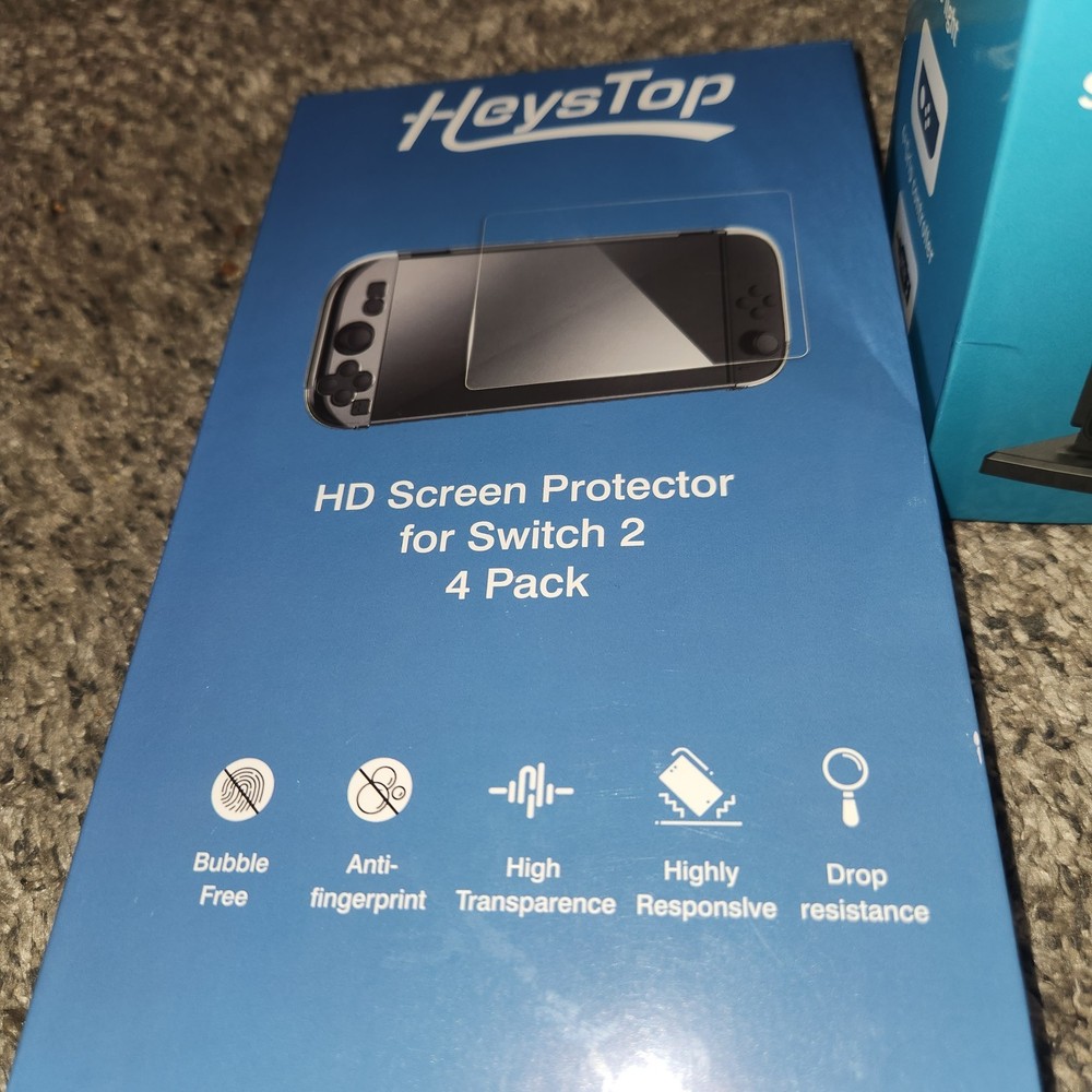 Nintendo Switch 2 Charging Dock & 4 Pack Screen Protectors NEW