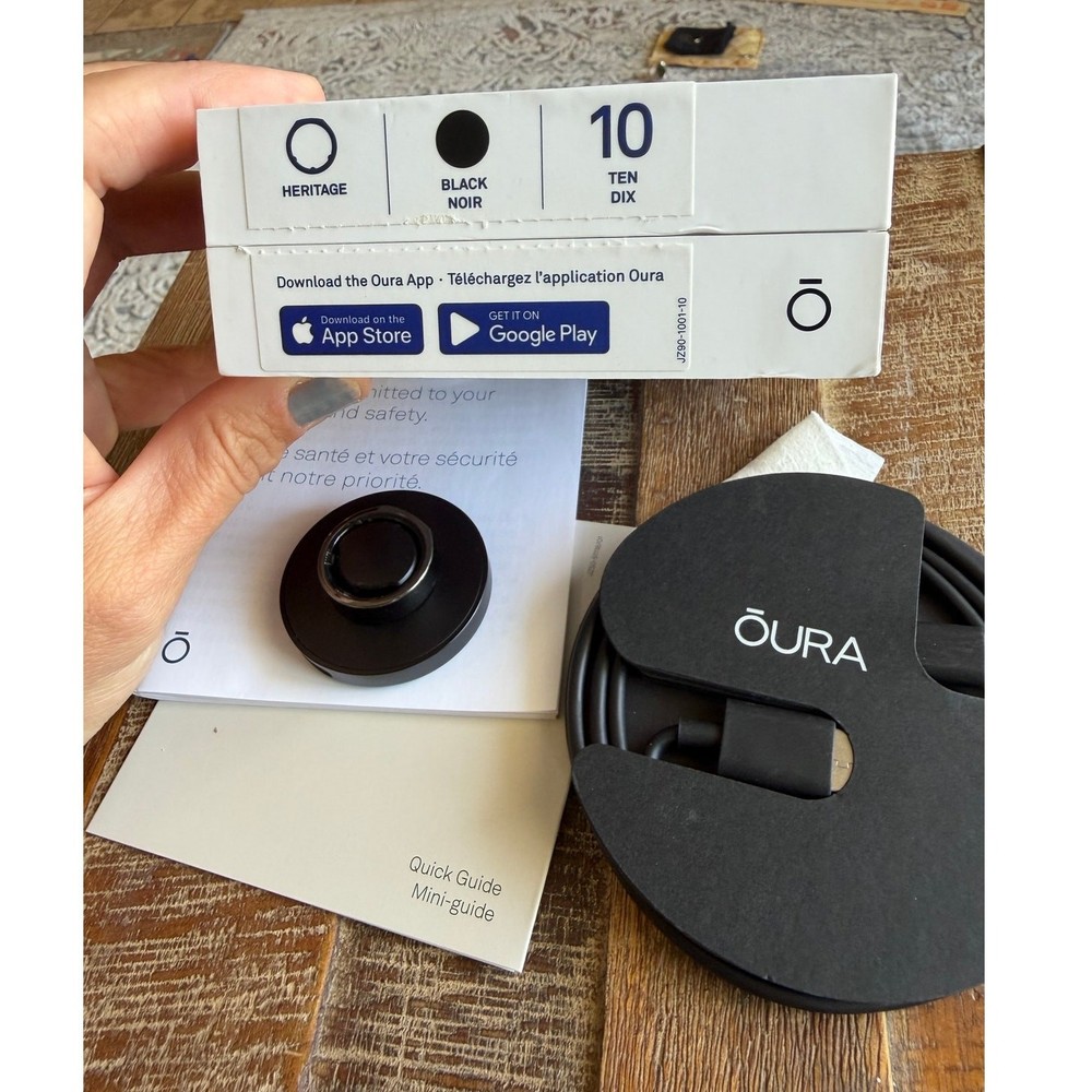 Oura Ring Generation 3 Activity Tracker Heritage Style Black Size 10