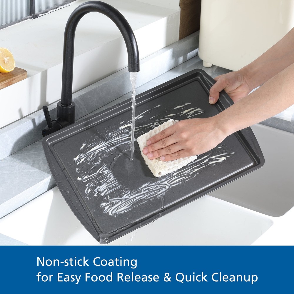 3pc Carbon Steel Nonstick Cookie Sheet Bakeware Set