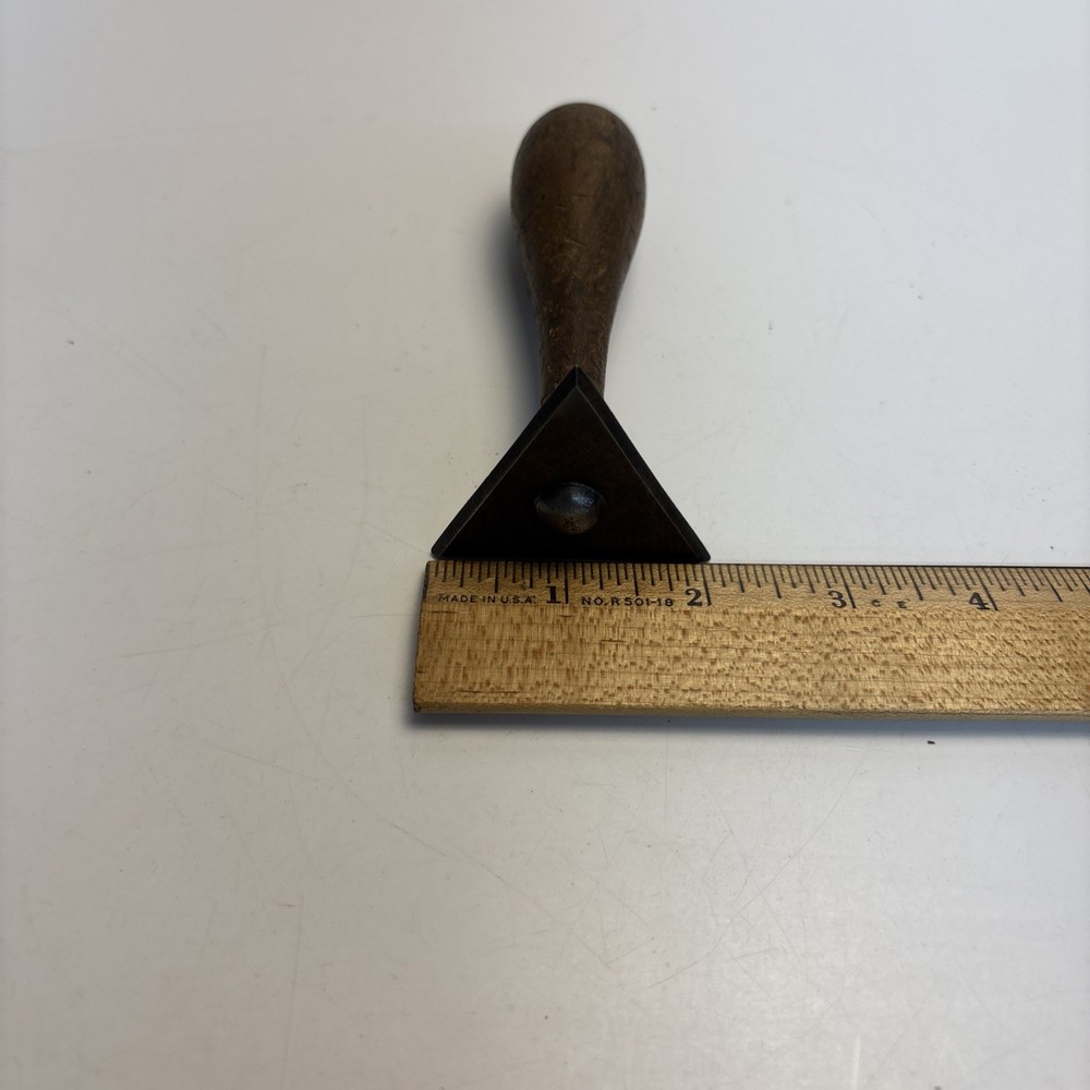 Vintage Triangular Cabinet Scraper Tool 2” Blade Wood Handle 5”