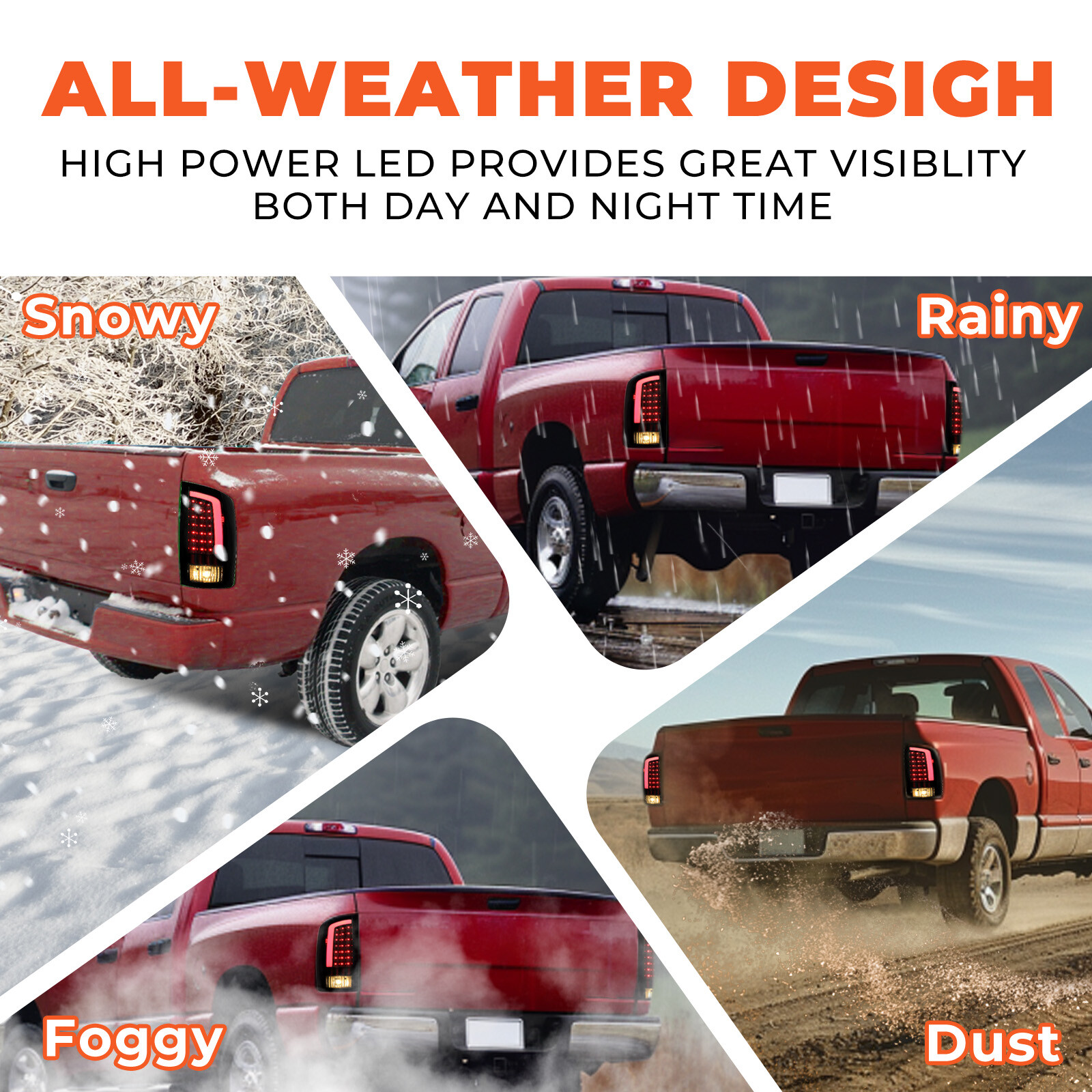 Tail Lights LED Lamps For 02-06 Dodge Ram 1500 2003-2006 2500 3500-Black Smoke