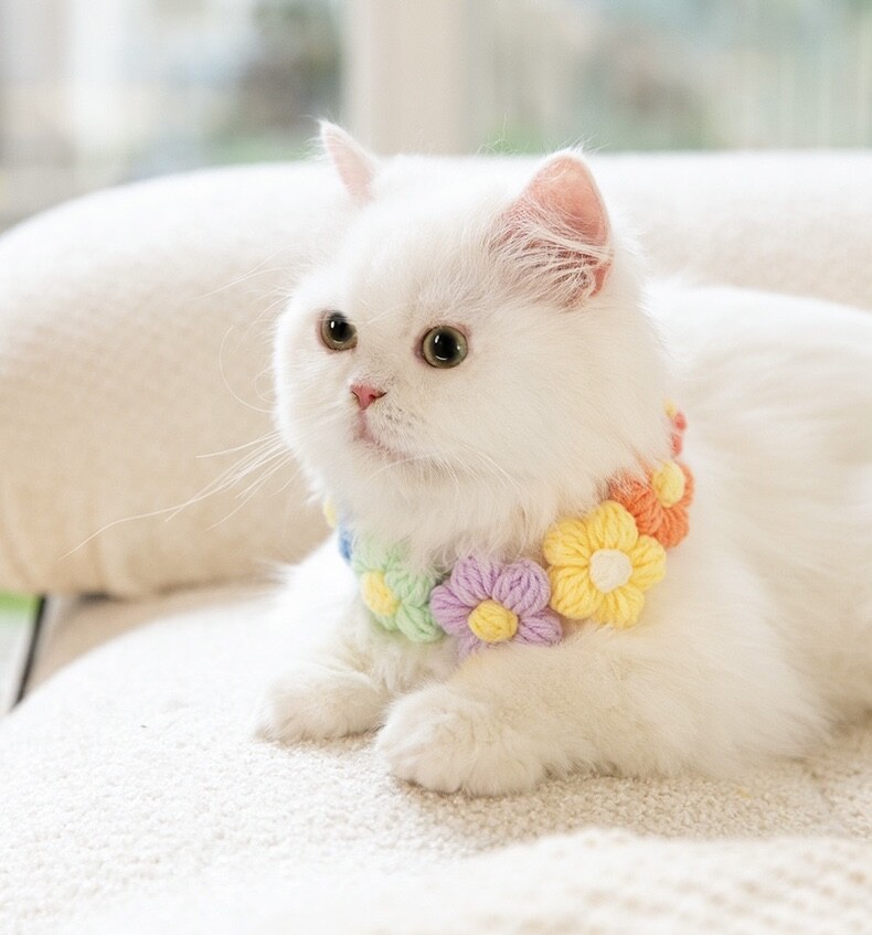puff flower knitted collar