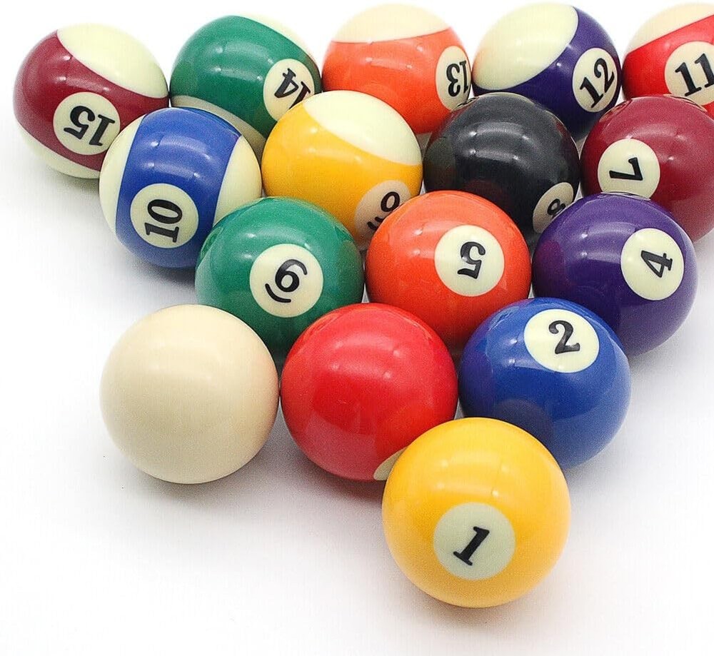 Billiard Balls Pool Ball Set 2 in Red for Regulation Table