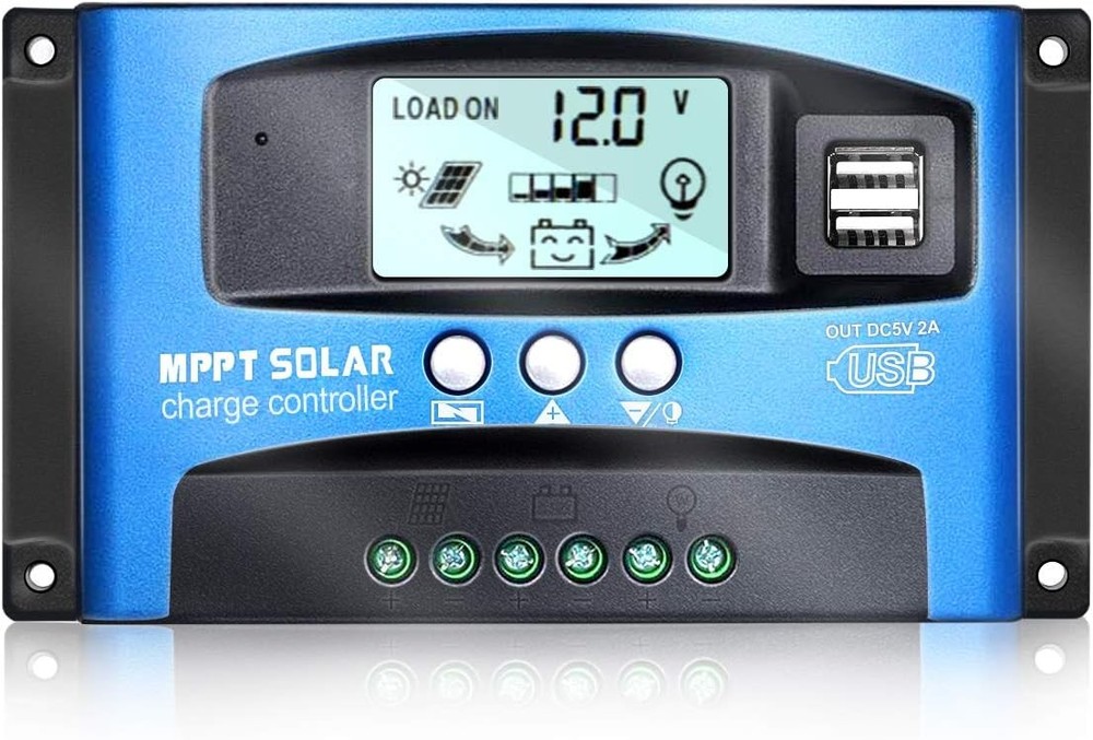 MPPT 100A 12V/24V Auto Focus Tracking Solar Panel Charge Controller Regulator US
