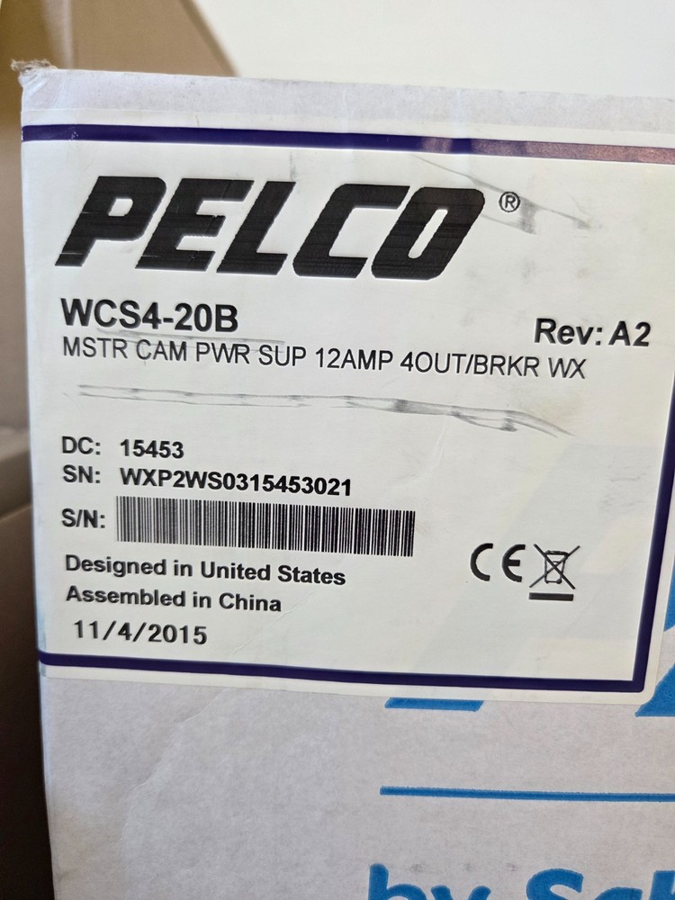 Pelco WCS4-20B Camera Power Supply *NEW-OPEN BOX