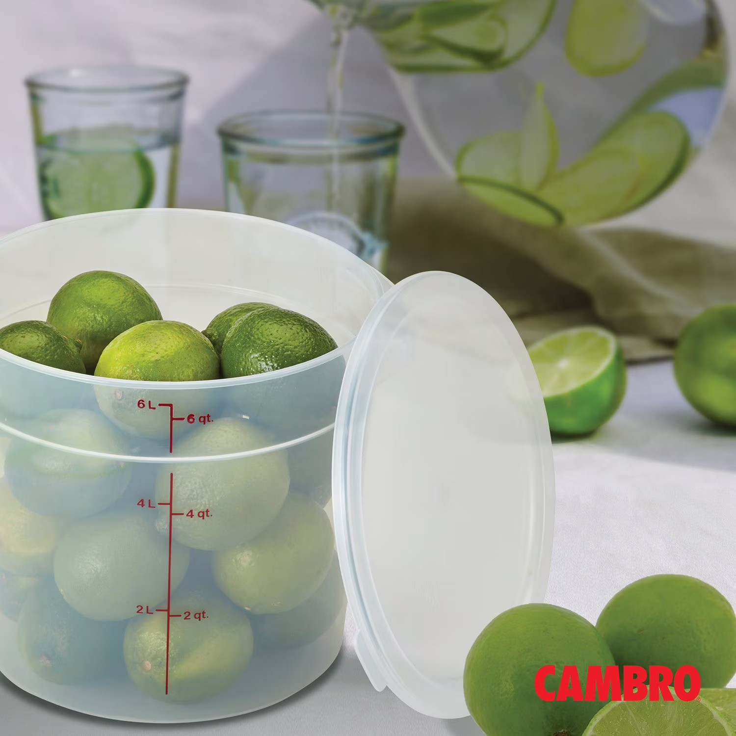 Cambro Round Translucent Container with Lid 6 qt., 2 pk. FREE shipping