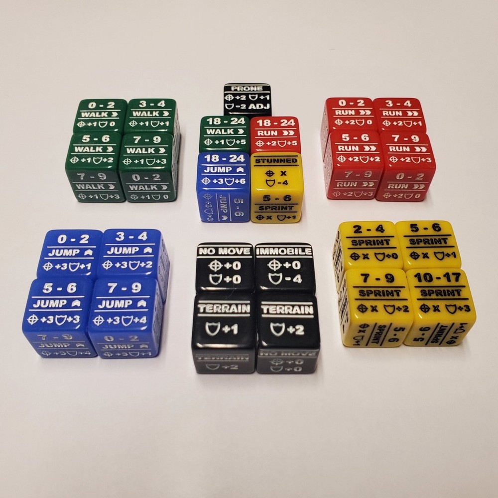 Battletech Alpha Strike Movement & Special Stat Modifier 25 Dice Bundle