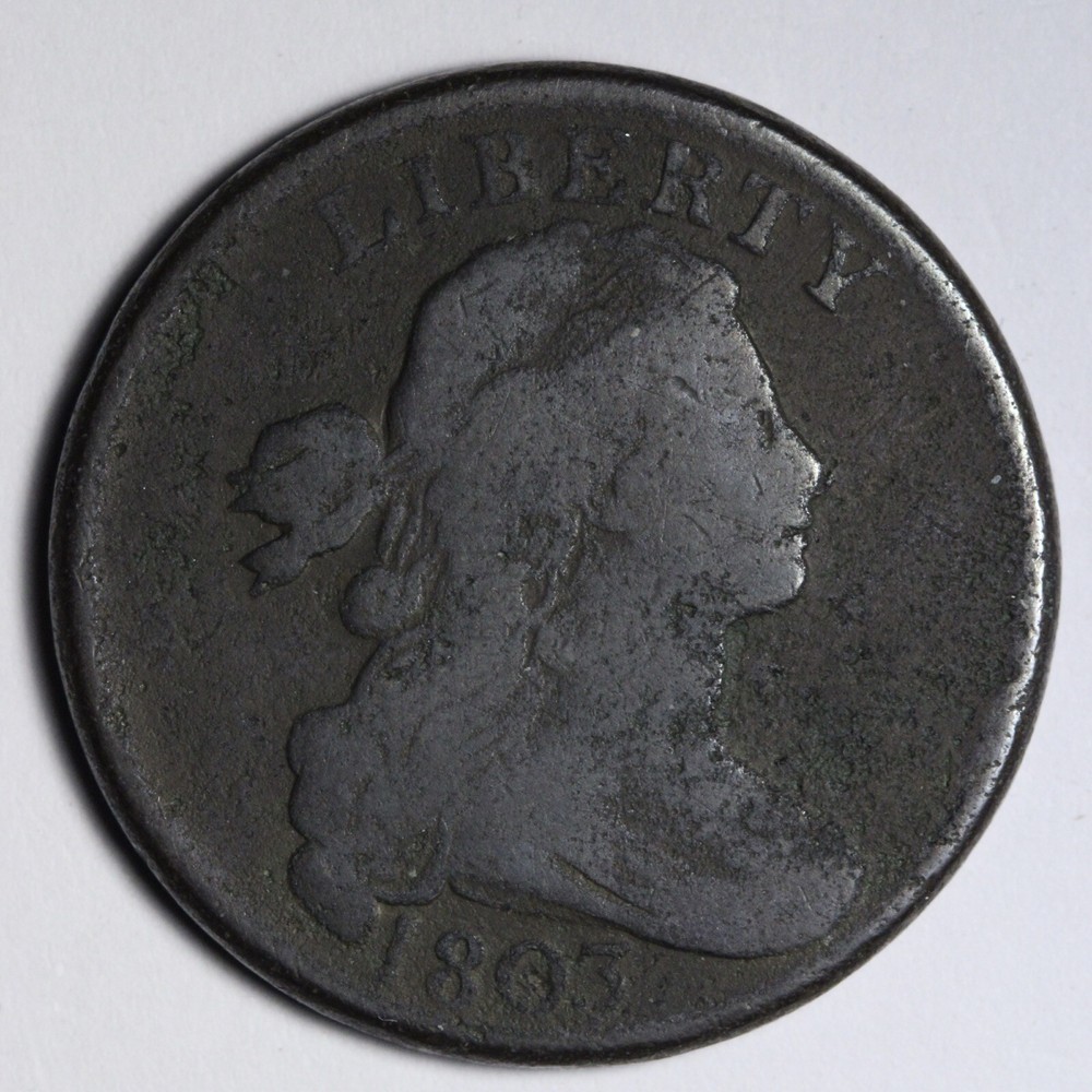1803 Draped Bust Large Cent VG E111 SQLT
