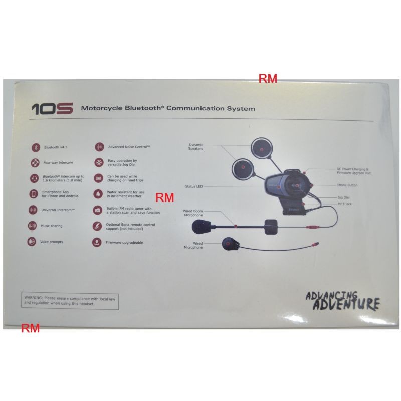 Sena 10S Motorcycle Bluetooth Communication System 2 Headset Dual Pack