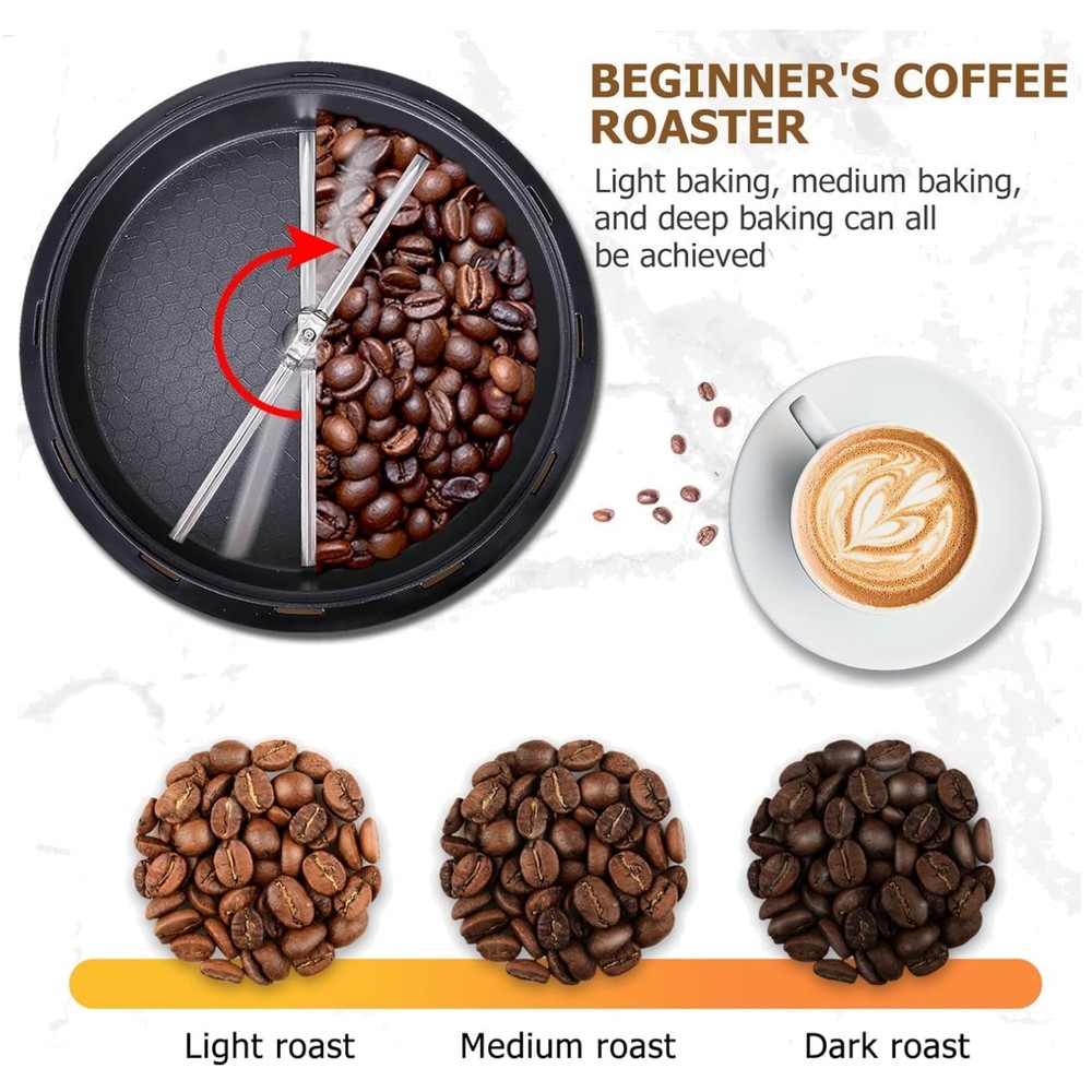Electric Coffee Bean Roaster with Timer & Temperature Adjust