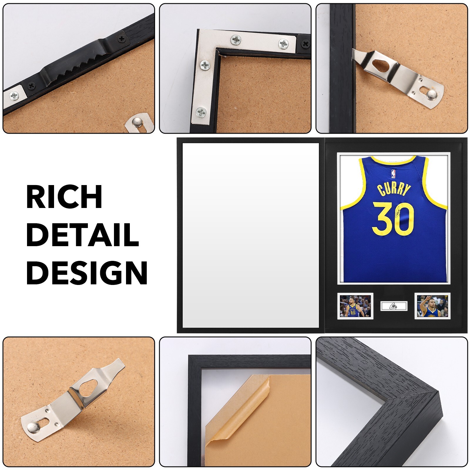 Jersey Display Case with UV Plexiglass, Mat & Pinboard for Sports Shirt (1 Pack)