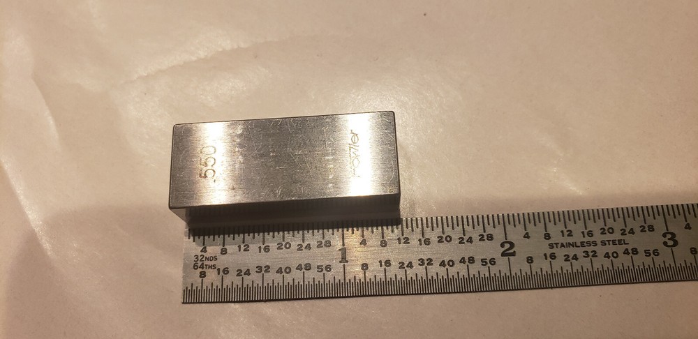.550" Fowler Rectangular Steel Gage Gauge Block.