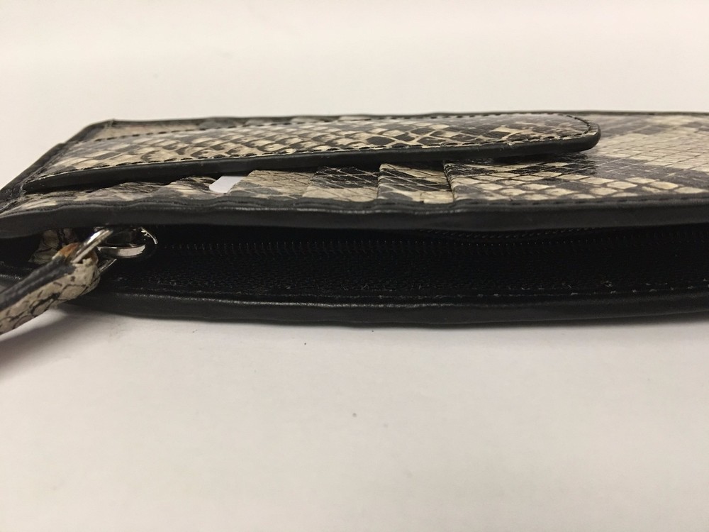 iLi Leather Python Print Double Sided Credit Card Stacker 4404