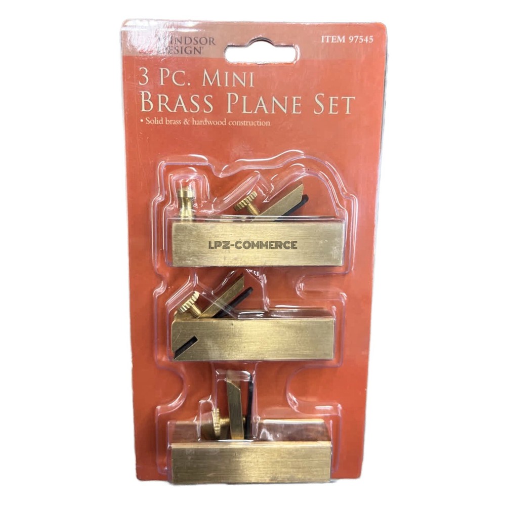 3pc Mini Brass Plane Set ~Solid Brass & Hardwood Construction~ #97545