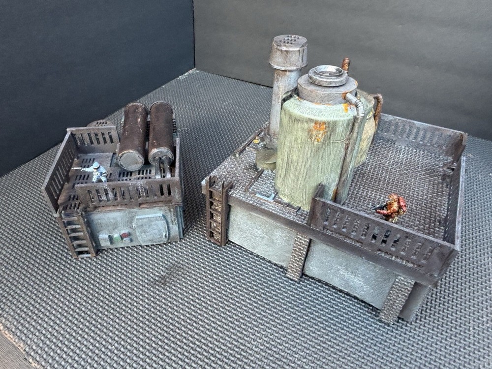Tabletop terrain lot-sci fi refinery buildings