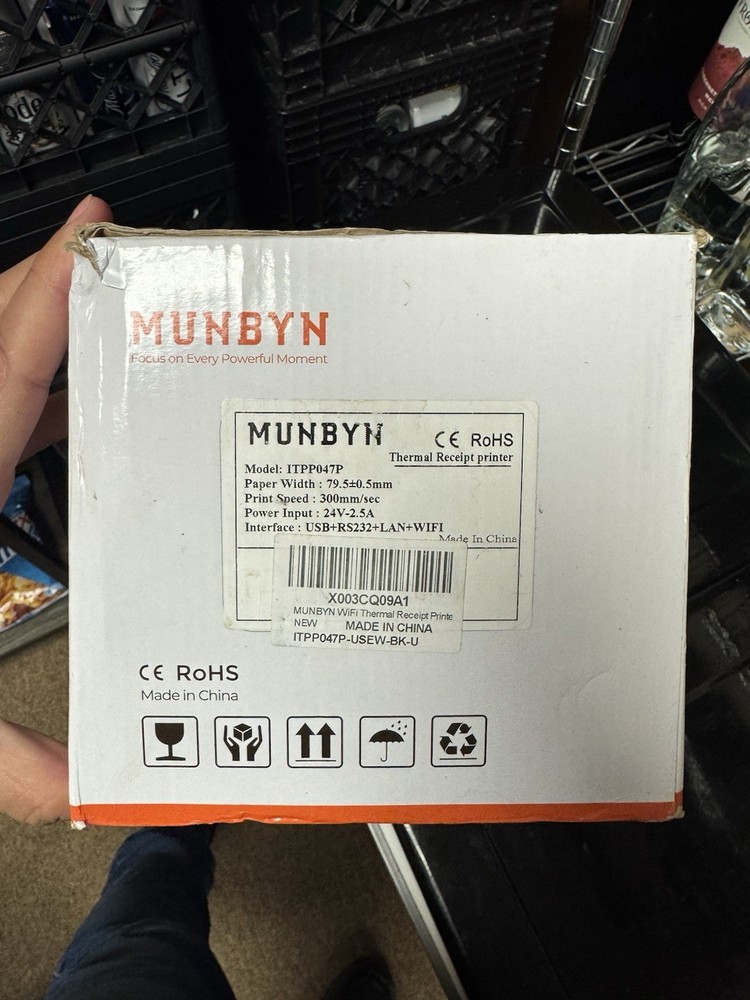 MUNBYN Thermal Receipt Printer ITPP047P USB RS232 LAN WiFi 79.5mm