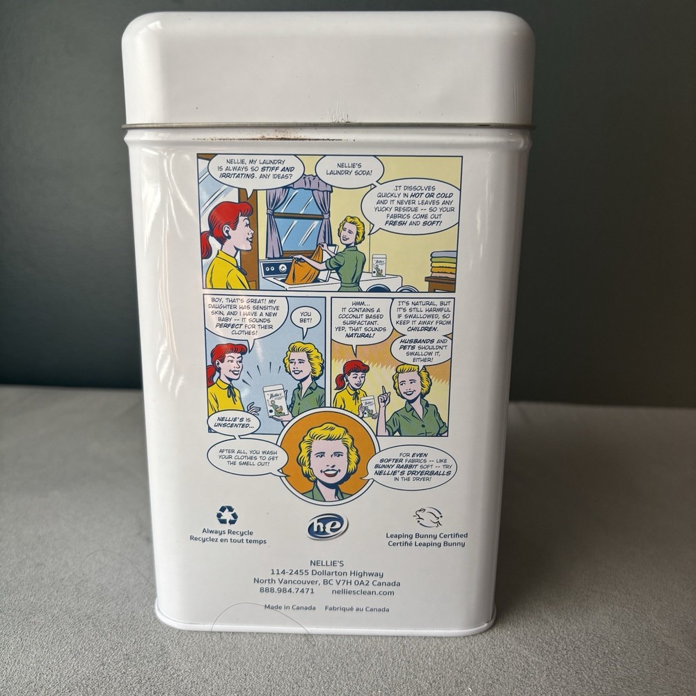 Nellie's Laundry Soda Storage Tin Empty