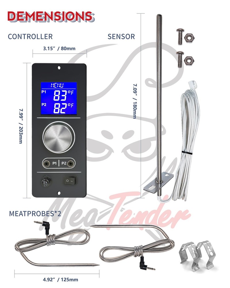 Meatender Gen 2 Retro Fit Non-WiFi PID Pellet Grill Controller, Controller