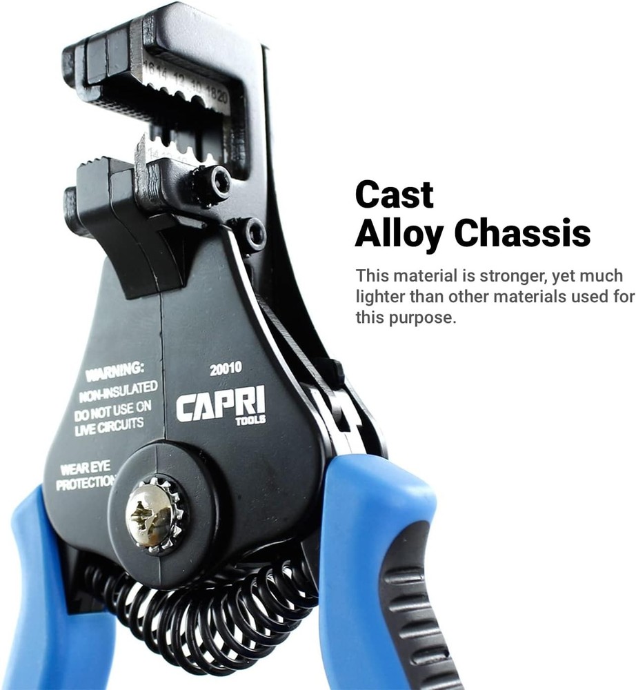 Capri Tools 20012 Self-Adjusting Wire Stripper Small, Blue/Black