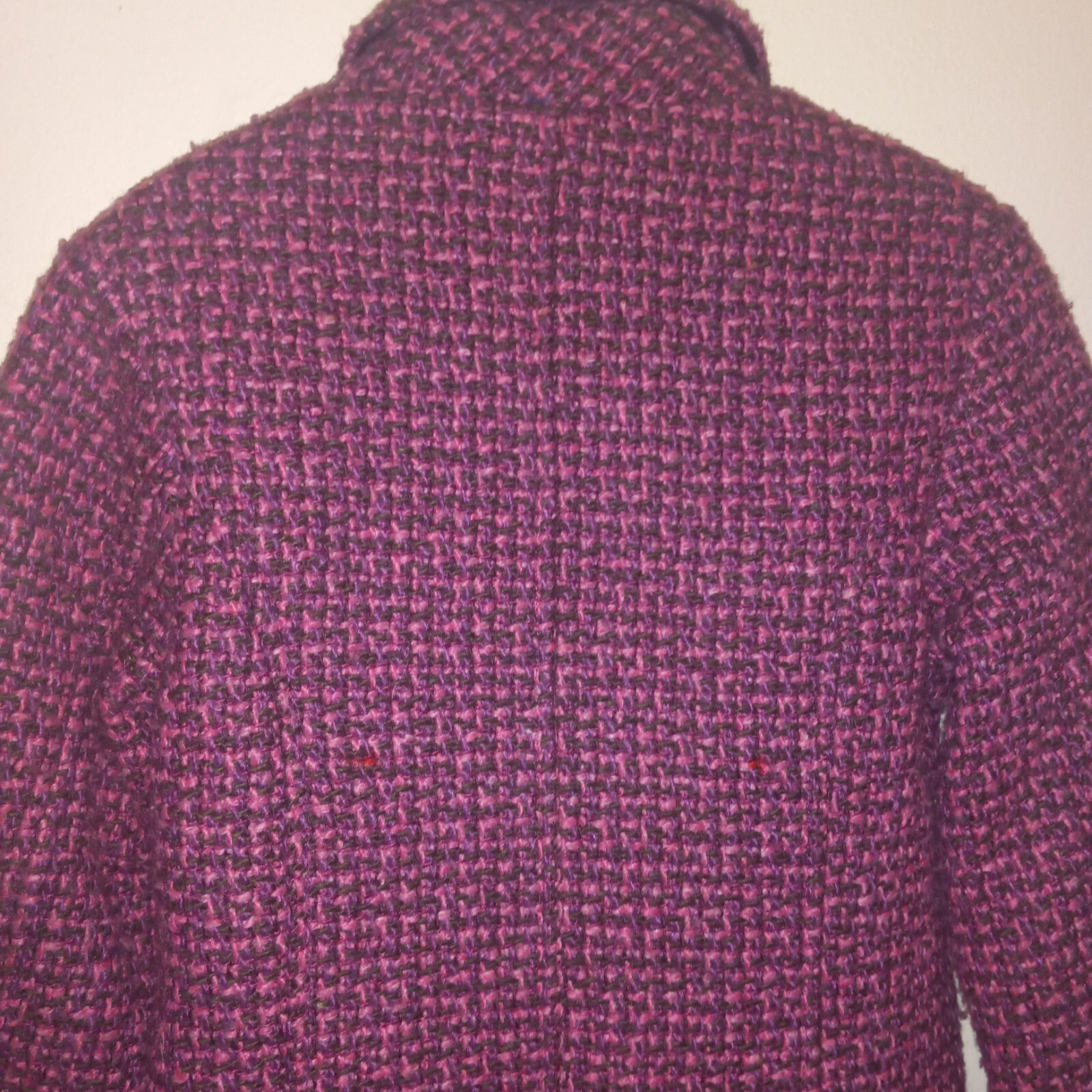 Dollhouse Pink Single Breasted Tweed Peacoat-Size XS-Pockets-Lined-Flower Button