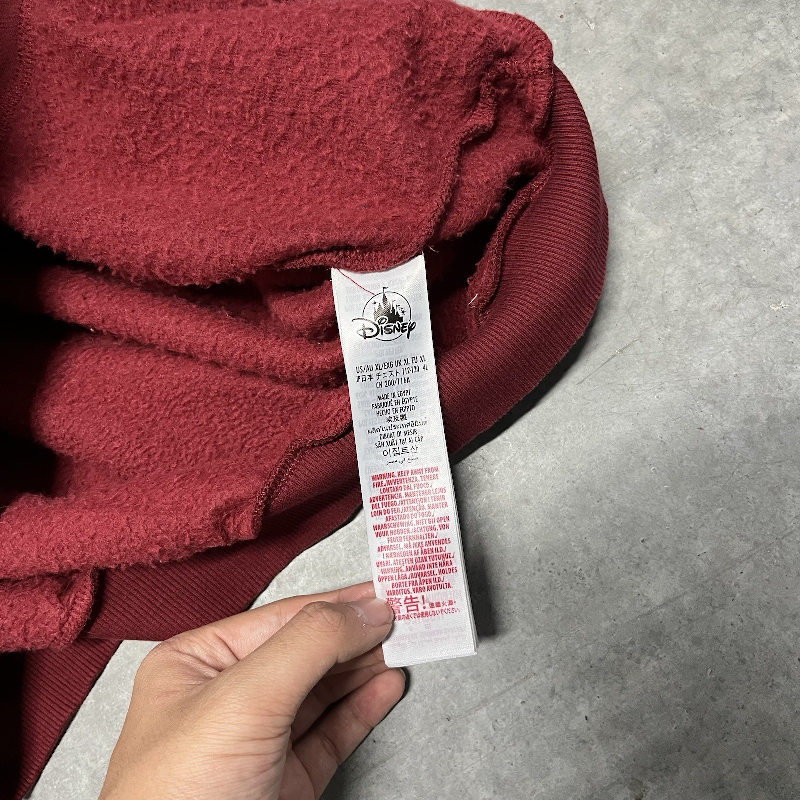 Disney Parks Hoodie Adult XL Red Disneyland Zip Up Authentic Original Spirit