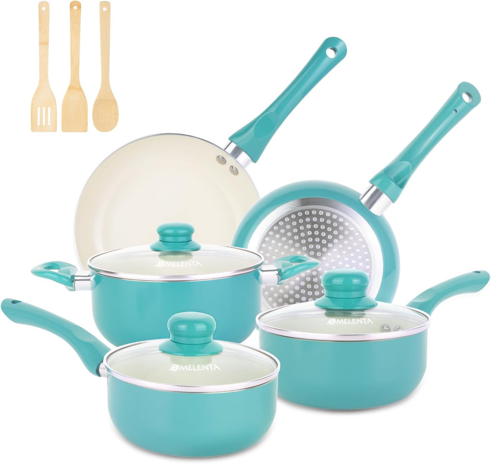 Pots and Pans Set Nonstick, 11Pcs Kitchen Cookware Sets Induction Cookware, Cera