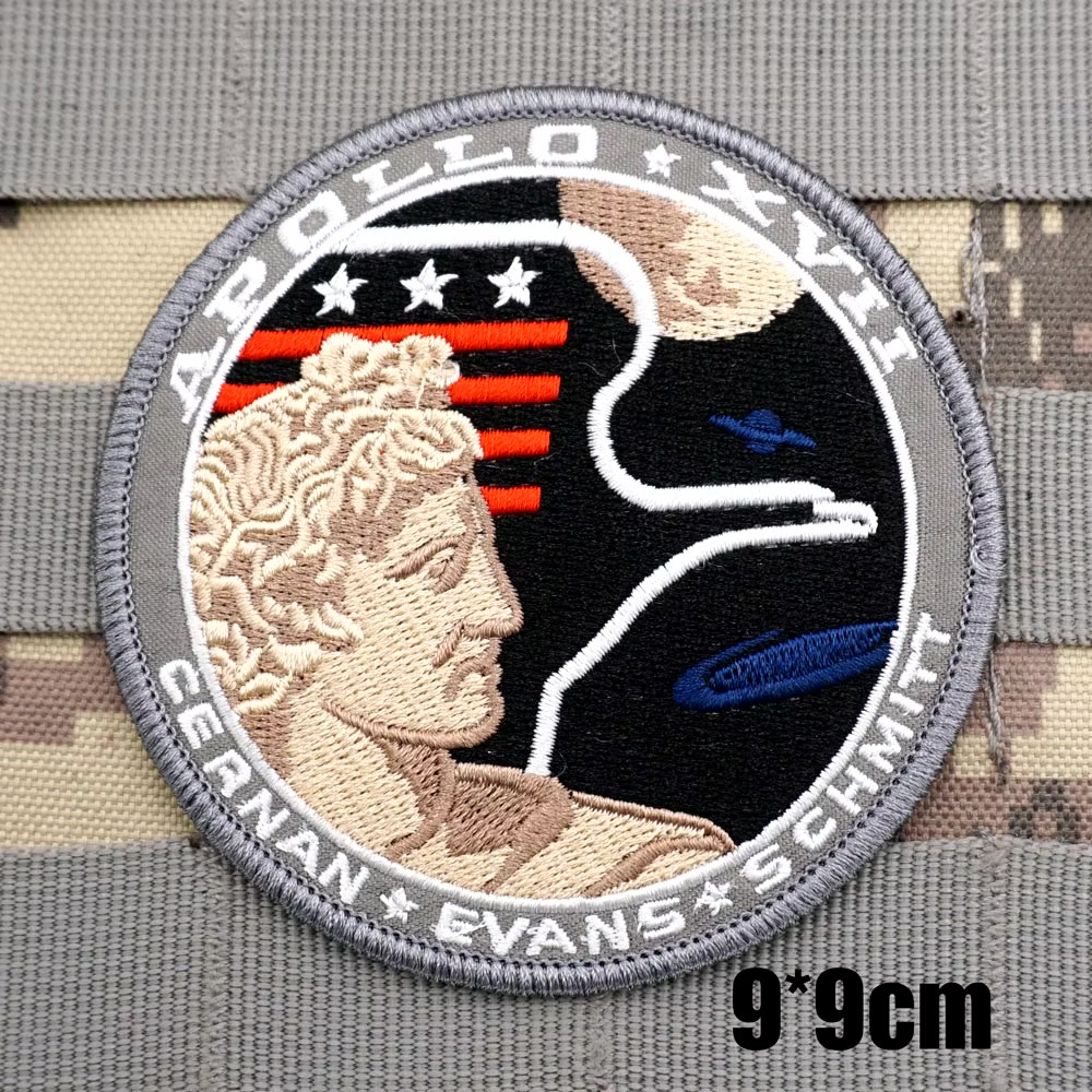 NASA APOLLO 17 (CERNAN-EVANS-SCHMIDT) EMBROIDERED IRON-ON PATCH...STUNNING!!!