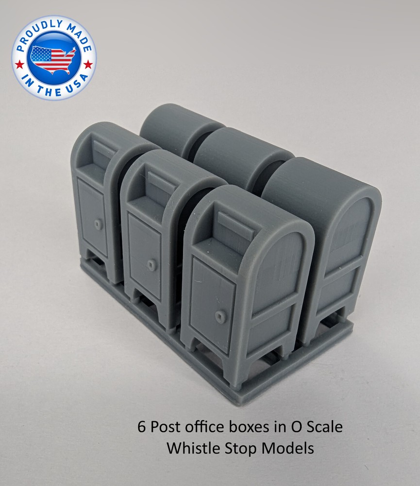 6 O Scale Mail Post Boxes