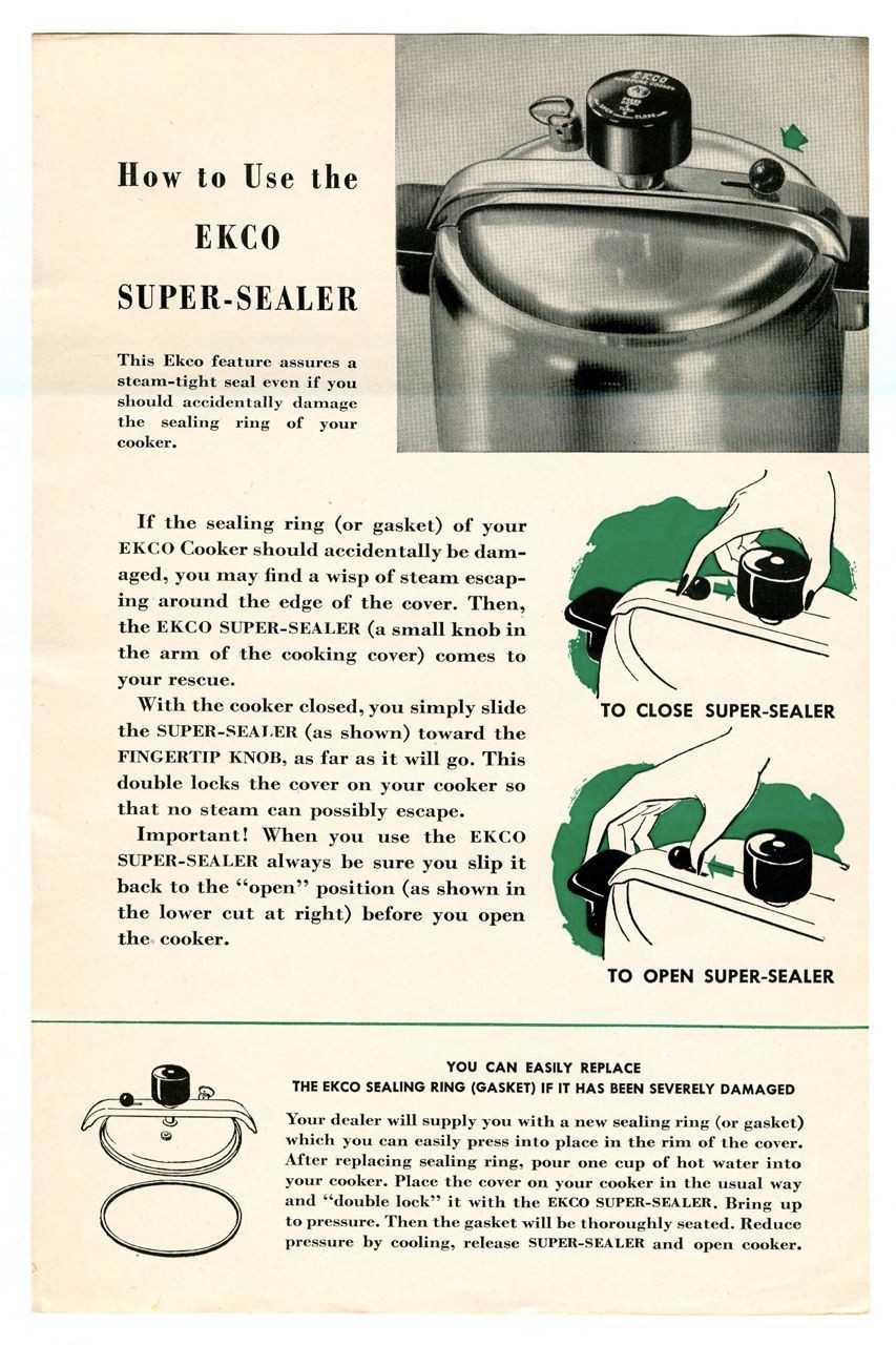Vintage 1945 MINUTE MAGIC with the EKCO PRESSURE COOKER Recipe Instruction Book!