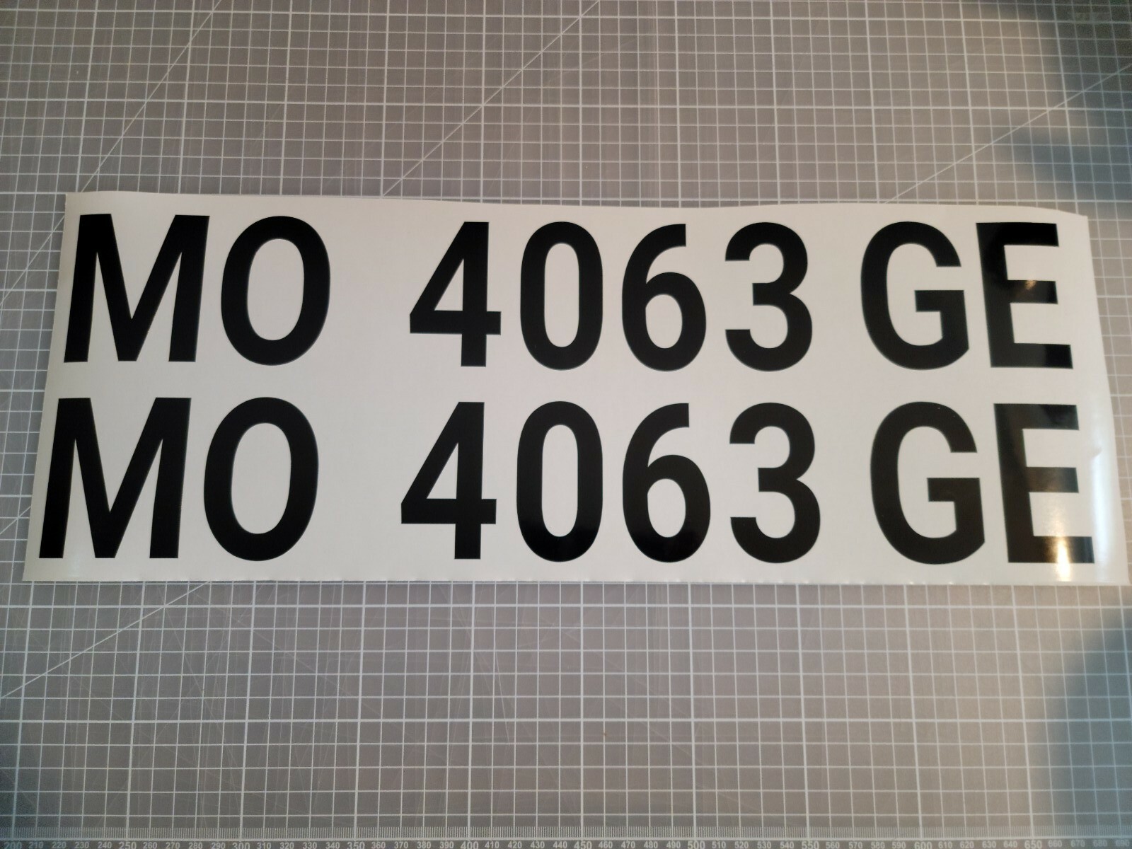 Custom Boat Registration Numbers Letters Decal 3" x 19" sold as set left&right