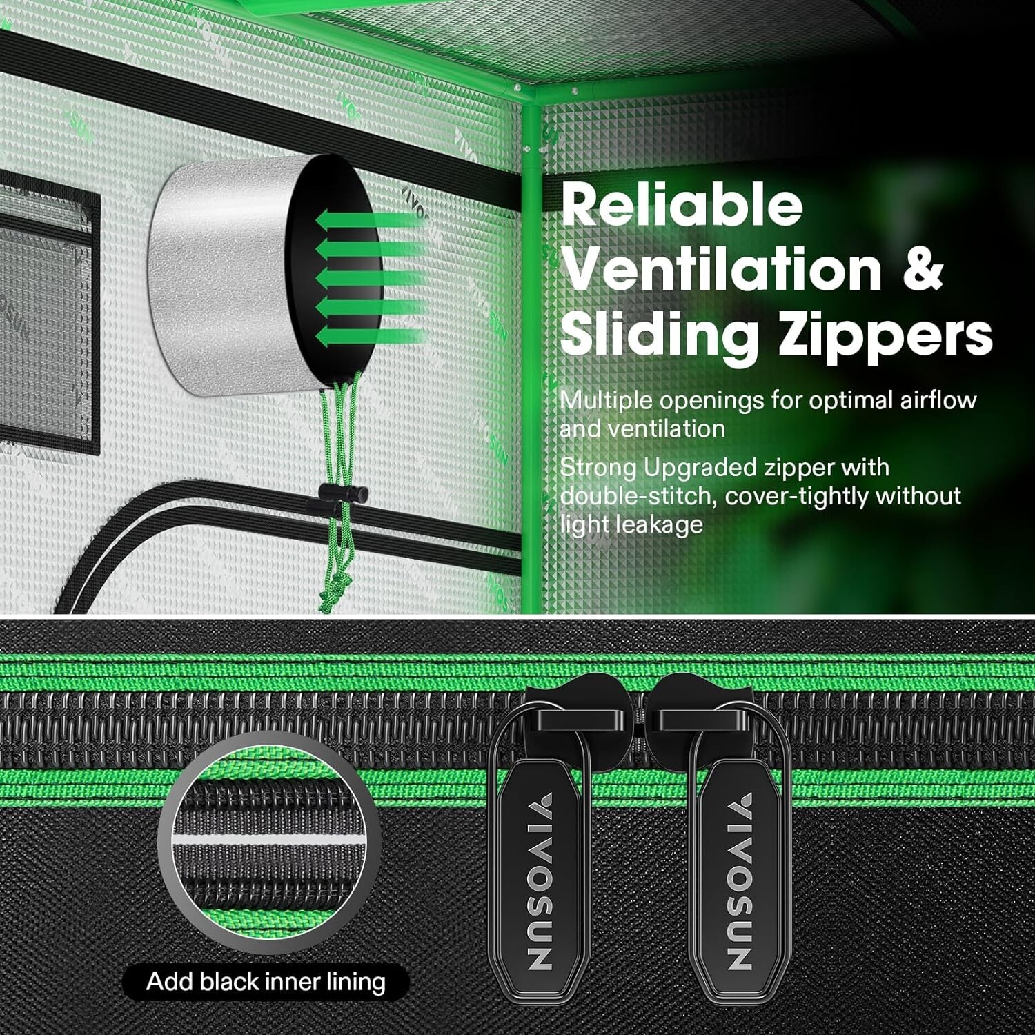 VIVOSUN 2X2ft Indoor Grow Tent & VS1000SE LED Grow Light & 4" Inline Duct Fan