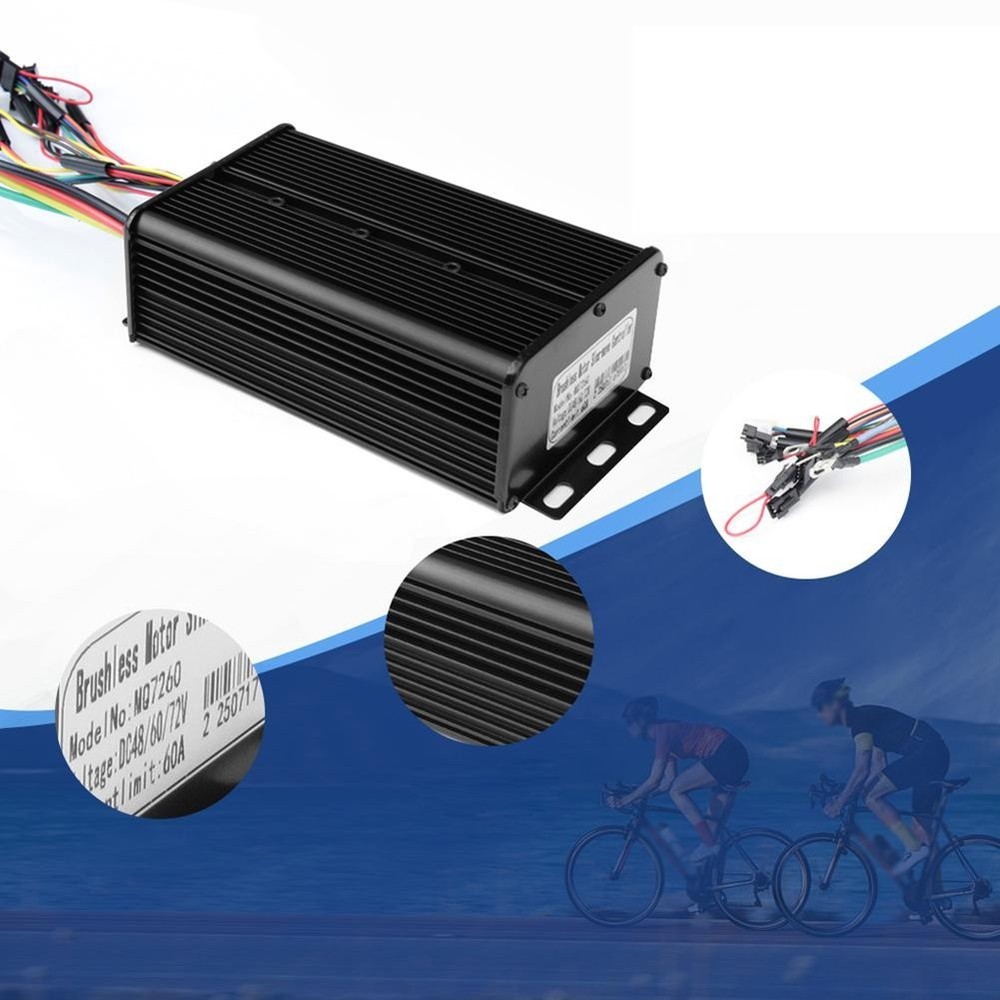 60A For Brushless Motor Controller for Ebike 48V 72V Intelligent 3 Mode System