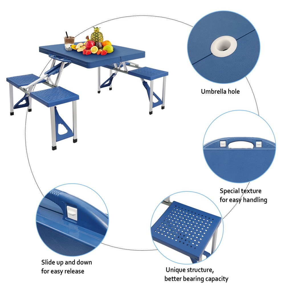 】Siamese Folding Tables and Chairs-Plastic PS Thickening